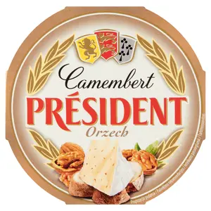 PRESIDENT CAMEMBERT Ser pleśniowy orzech 120 g PRESIDENT CAMEMBERT Ser pleśniowy orzech 120 g