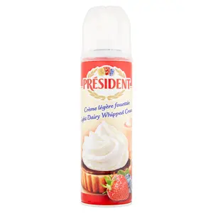 PRESIDENT Bita śmietana o smaku waniliowym - spray 250 g PRESIDENT Bita śmietana o smaku waniliowym - spray 250 g