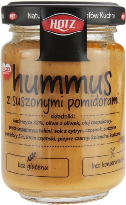 HOTZ Hummus z suszonymi pomidorami bezglutenowy VEGE 140 g
