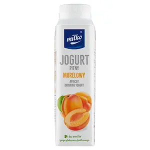 MILKO Jogurt pitny morelowy 330 ml MILKO Jogurt pitny morelowy 330 ml