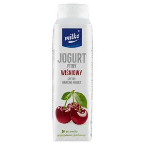 MILKO Jogurt pitny wiśniowy 330 ml MILKO Jogurt pitny wiśniowy 330 ml