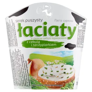 ŁACIATE Serek puszysty z cebulką i szczypiorkiem 150 g ŁACIATE Serek puszysty z cebulką i szczypiorkiem 150 g