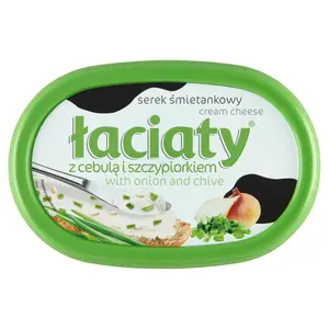 ŁACIATY Serek śmietankowy z cebulą i szczypiorkiem 135 g ŁACIATY Serek śmietankowy z cebulą i szczypiorkiem 135 g
