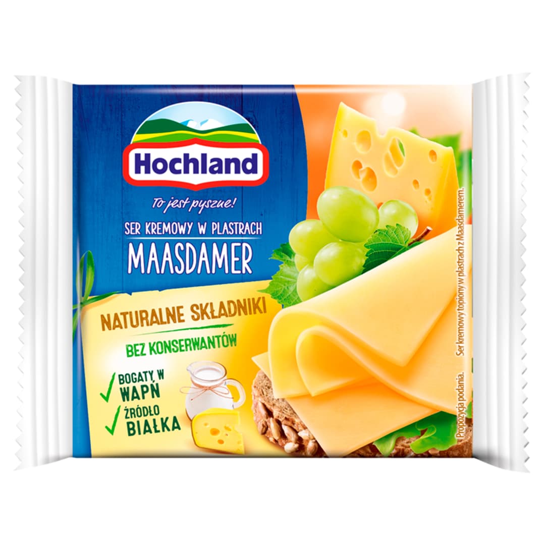 HOCHLAND Ser topiony w plastrach Maasdamer 130 g