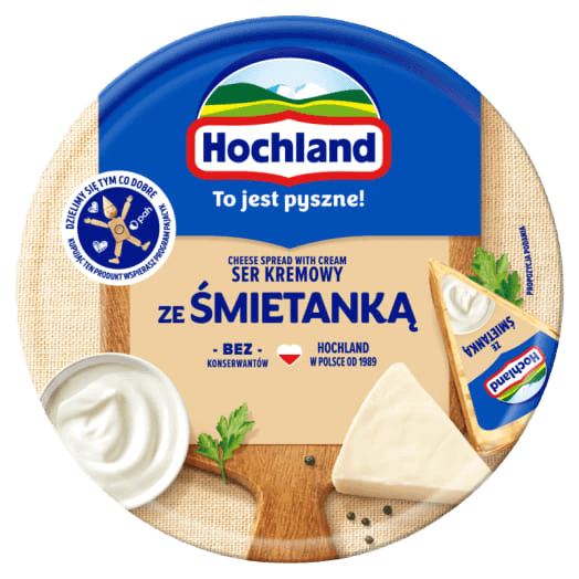 HOCHLAND Ser topiony śmietankowy w trójkącikach 180 g