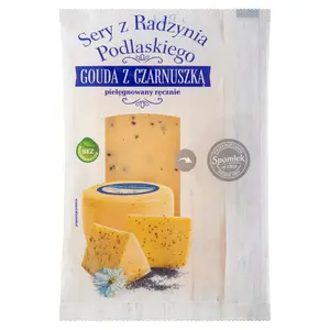 SPOMLEK SERENADA Ser żółty Gouda z czarnuszką w plastrach 135 g SPOMLEK SERENADA Ser żółty Gouda z czarnuszką w plastrach 135 g