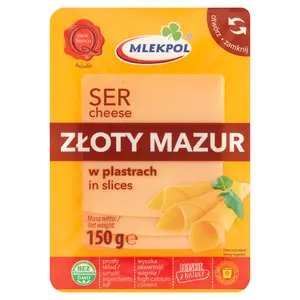 MLEKPOL Ser Złoty Mazur w plastrach 150 g MLEKPOL Ser Złoty Mazur w plastrach 150 g
