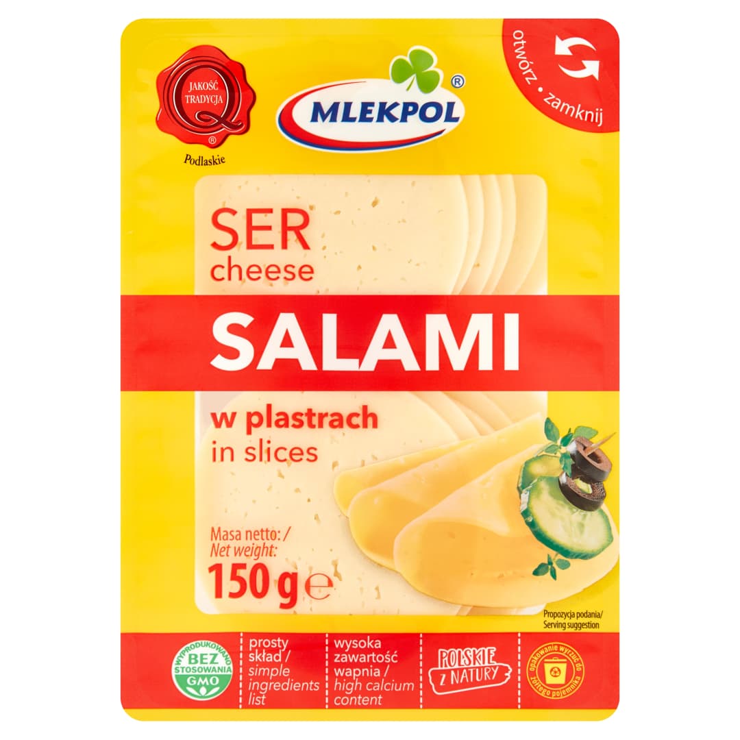 MLEKPOL Ser Salami w plastrach 150 g