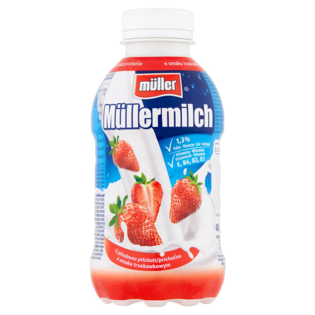 MÜLLER MÜLLERMILCH Napój mleczny o smaku truskawkowym 400 g
