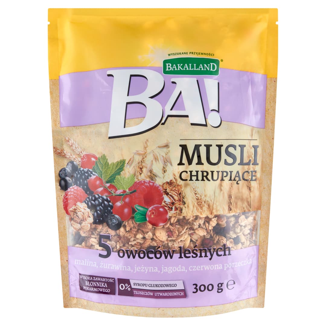 BAKALLAND BA! Musli chrupiące 5 owoców leśnych 300 g