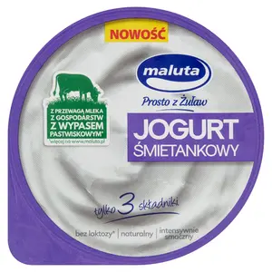 MALUTA Jogurt naturalny śmietankowy lekki bez laktozy 220 g MALUTA Jogurt naturalny śmietankowy lekki bez laktozy 220 g