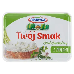 PIĄTNICA TWÓJ SMAK Serek śmietankowy z ziołami 135 g PIĄTNICA TWÓJ SMAK Serek śmietankowy z ziołami 135 g