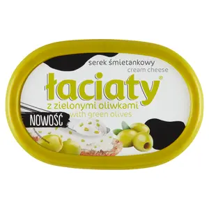 ŁACIATY Serek śmietankowy z zielonymi oliwkami 135 g ŁACIATY Serek śmietankowy z zielonymi oliwkami 135 g