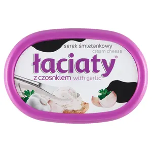 ŁACIATY Serek śmietankowy z czosnkiem 135 g ŁACIATY Serek śmietankowy z czosnkiem 135 g