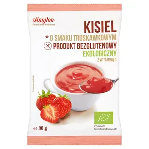 AMYLON Kisiel o smaku truskawkowym bezglutenowy BIO 30 g AMYLON Kisiel o smaku truskawkowym bezglutenowy BIO 30 g