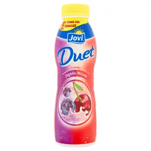 JOVI DUET Napój jogurtowy o smaku jagody i wiśni 350 g JOVI DUET Napój jogurtowy o smaku jagody i wiśni 350 g