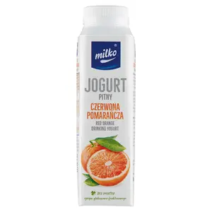 MILKO Jogurt pitny czerwona pomarańcza 330 ml MILKO Jogurt pitny czerwona pomarańcza 330 ml