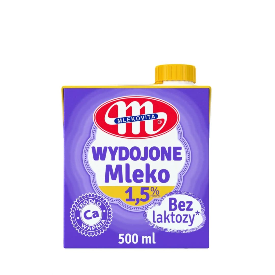MLEKOVITA WYDOJONE Mleko UHT 1,5% bez laktozy 500 ml