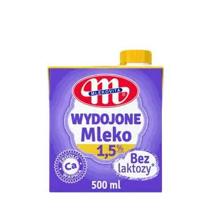 MLEKOVITA WYDOJONE Mleko UHT 1,5% bez laktozy 500 ml MLEKOVITA WYDOJONE Mleko UHT 1,5% bez laktozy 500 ml