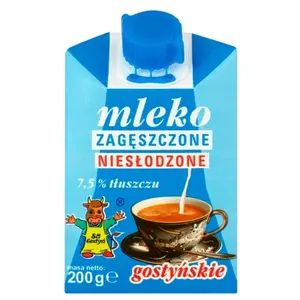 SM GOSTYŃ Mleko gostyńskie 7,5% zagęszczone niesłodzone 200 g SM GOSTYŃ Mleko gostyńskie 7,5% zagęszczone niesłodzone 200 g