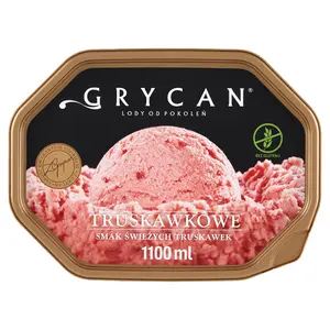 GRYCAN Lody truskawkowe bezglutenowe 1100 ml GRYCAN Lody truskawkowe bezglutenowe 1100 ml