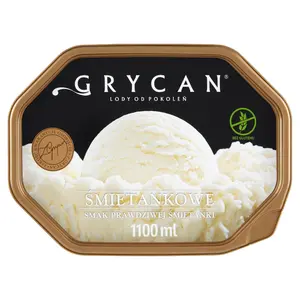 GRYCAN Lody śmietankowe bezglutenowe 1100 ml GRYCAN Lody śmietankowe bezglutenowe 1100 ml