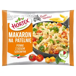 HORTEX Makaron na patelnię z sosem serowym mrożony 450 g HORTEX Makaron na patelnię z sosem serowym mrożony 450 g