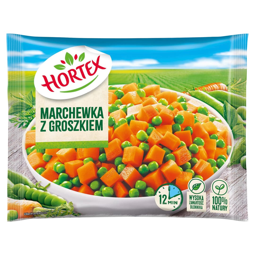 HORTEX Marchewka z groszkiem mrożona 450 g