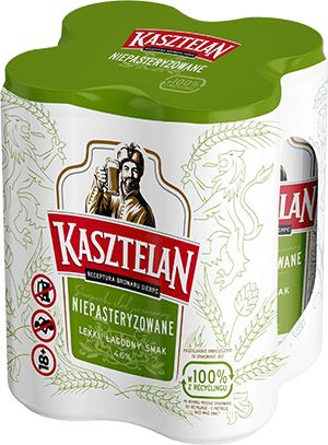 KASZTELAN Piwo jasne niepasteryzowane 4x500 ml 2000 ml