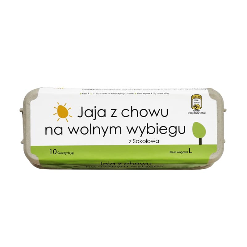 JAJA Z SOKOŁOWA Jaja z chowu na wolnym wybiegu rozmiar L 10 szt.