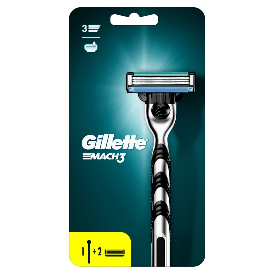 GILLETTE MACH 3 Maszynka do golenia + 2 szt. ostrzy wymiennych