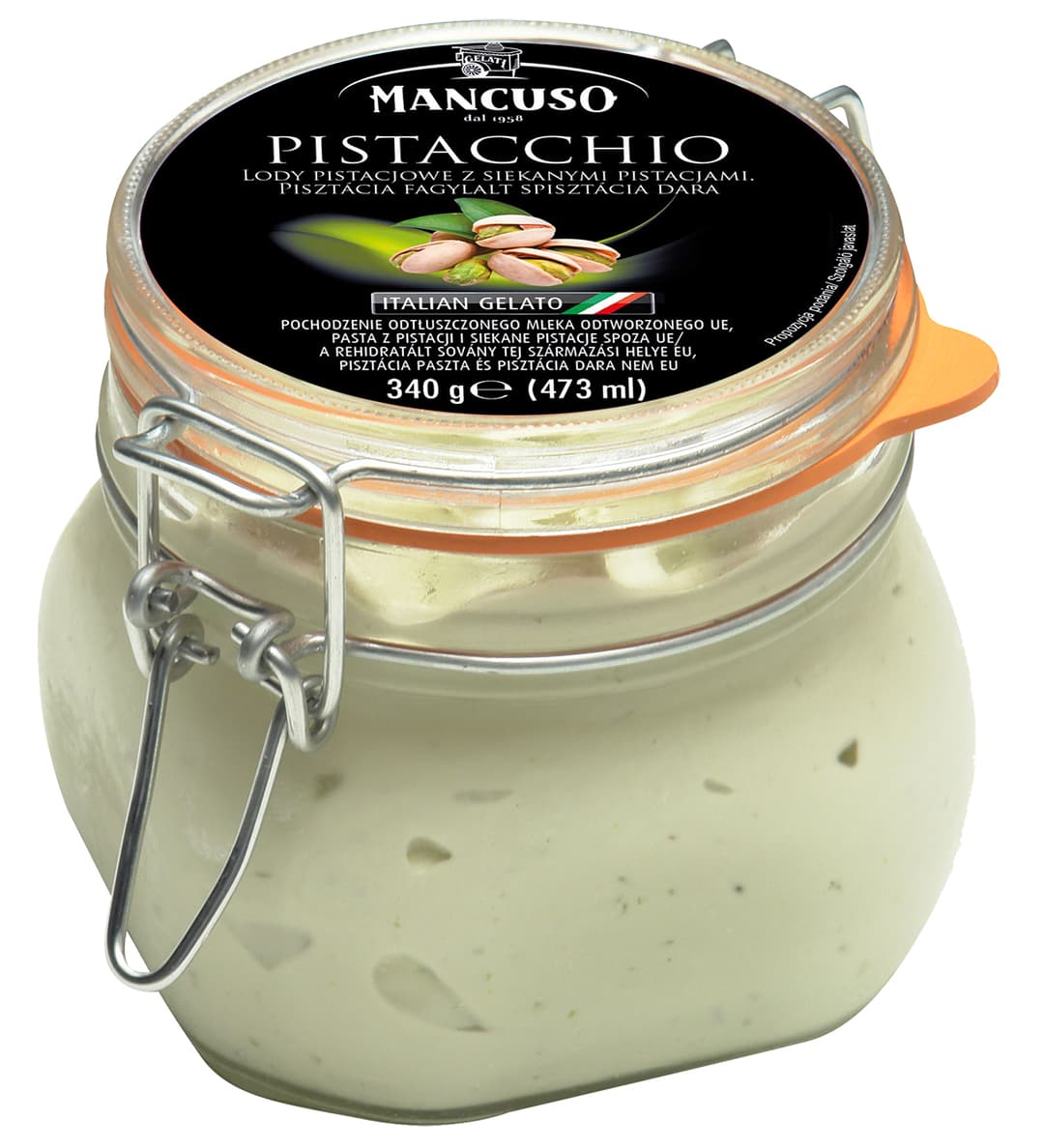 MANCUSO Lody pistacjowe w słoiku 473 ml