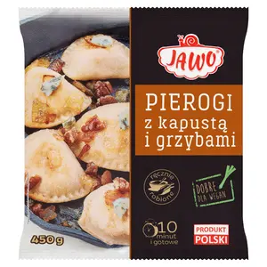 JAWO Pierogi z grzybami i kapustą mrożone 450 g JAWO Pierogi z grzybami i kapustą mrożone 450 g