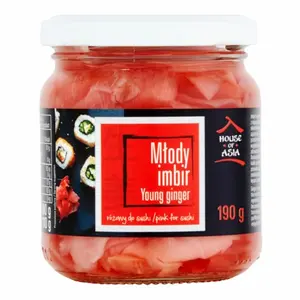HOUSE OF ASIA Młody imbir do sushi różowy 190g HOUSE OF ASIA Młody imbir do sushi różowy 190g
