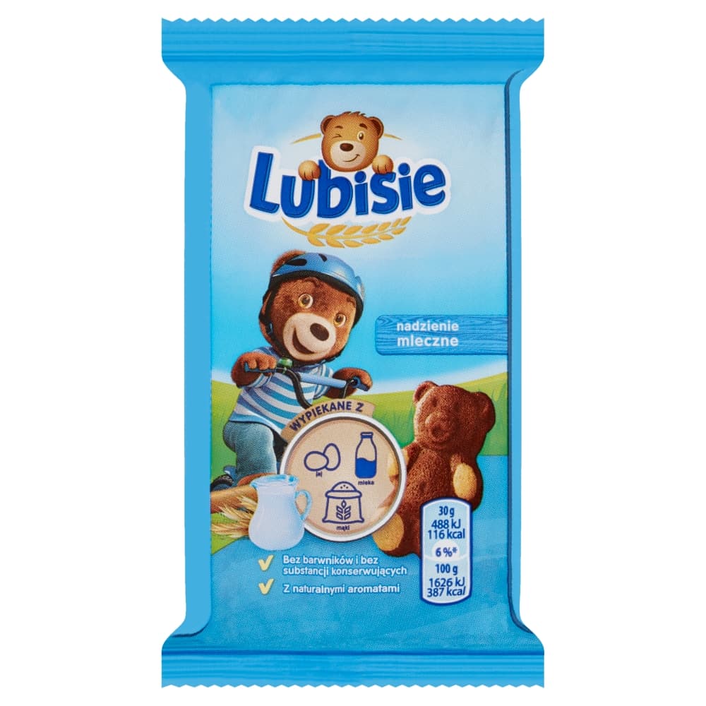 LUBISIE Ciastko biszkoptowe z nadzieniem mlecznym 30 g