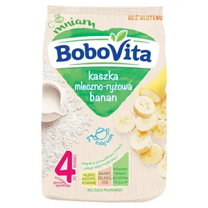BOBOVITA Kaszka mleczno-ryżowa banan po 4. miesiącu 230 ml BOBOVITA Kaszka mleczno-ryżowa banan po 4. miesiącu 230 ml