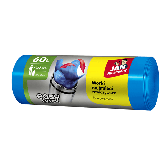 JAN NIEZBĘDNY Worki Easy Pack 60 l niebieskie 20 szt.