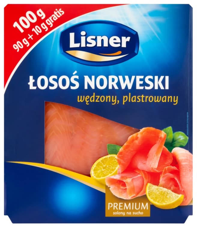 LISNER Łosoś norweski wędzony na zimno 100 g