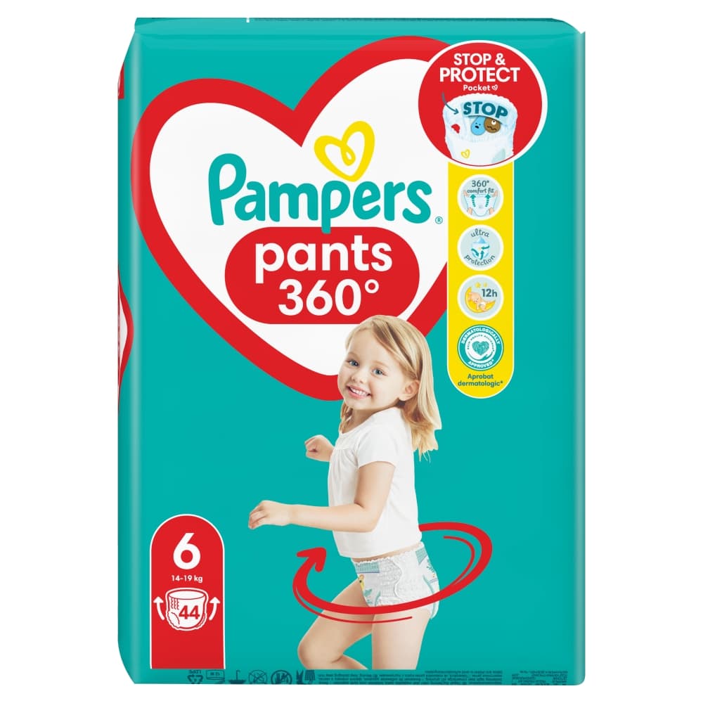 PAMPERS PANTS PIeluchomajtki rozmiar 6, 15+ kg 44 szt.