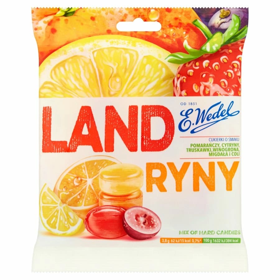 E. WEDEL Landryny cukierki o smakach owocowych 90 g
