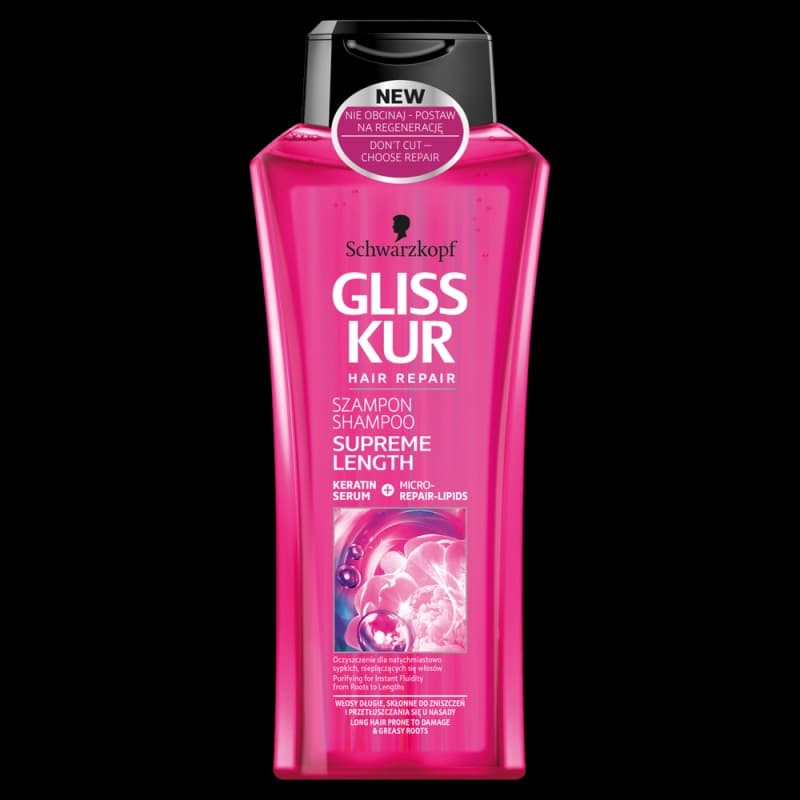 SCHWARZKOPF GLISS HAIR REPAIR Szampon do włosów długich Supreme Length 400 ml