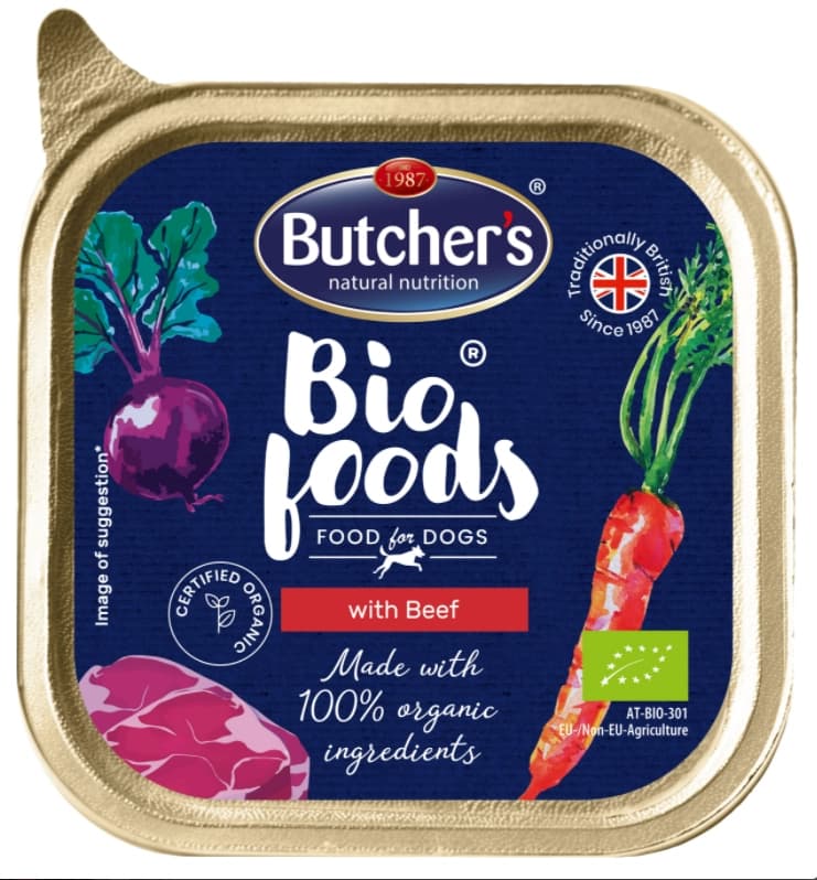 BUTCHER'S BIO FOODS Karma mokra dla psów z wołowiną i cielęciną BIO 150 g
