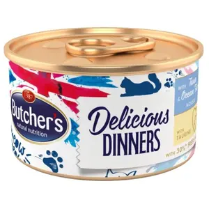BUTCHER'S DELICIOUS DINNERS Karma mokra dla kotów z tuńczykiem i rybą morską 85 g BUTCHER'S DELICIOUS DINNERS Karma mokra dla kotów z tuńczykiem i rybą morską 85 g