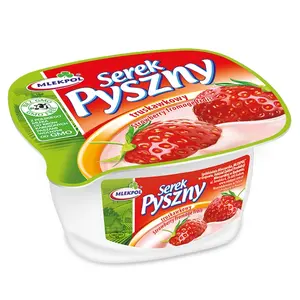 MLEKPOL Serek homogenizowany pyszny truskawkowy 140 g MLEKPOL Serek homogenizowany pyszny truskawkowy 140 g