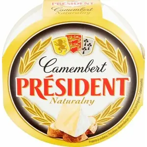 PRESIDENT CAMEMBERT Ser pleśniowy naturalny 120 g PRESIDENT CAMEMBERT Ser pleśniowy naturalny 120 g