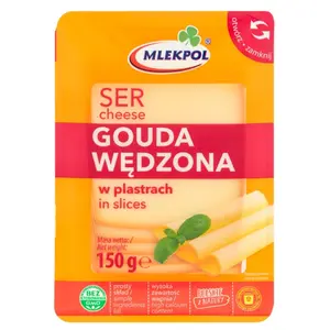 MLEKPOL Ser Gouda wędzona w plastrach 150 g MLEKPOL Ser Gouda wędzona w plastrach 150 g