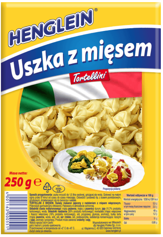 HENGLEIN Tortellini uszka z mięsem 250 g