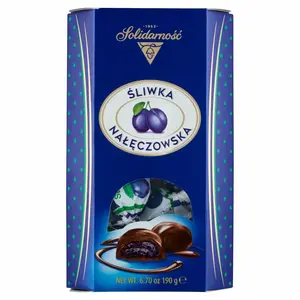 SOLIDARNOŚĆ Śliwka Nałęczowska w czekoladzie 190 g SOLIDARNOŚĆ Śliwka Nałęczowska w czekoladzie 190 g