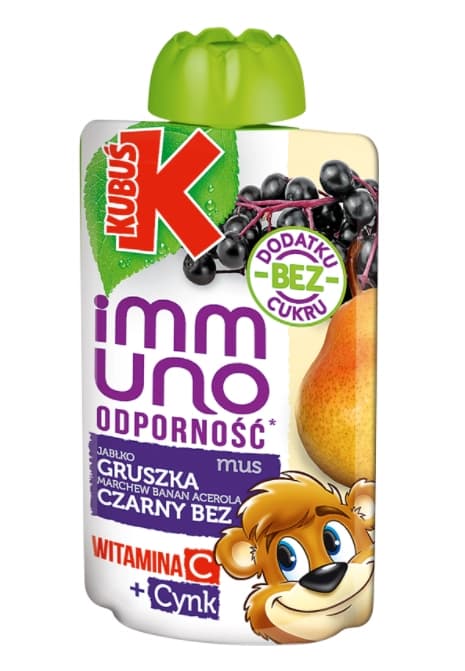 KUBUŚ Immuno mus gruszka-czarny bez 100 g