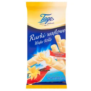 TAGO Rurki waflowe z kremem waniliowym 150 g TAGO Rurki waflowe z kremem waniliowym 150 g